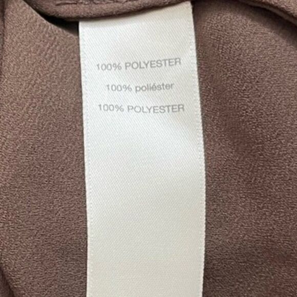 Chico's Sheer Brown Long Sleeve V-Neck Cold Shoulder Blouse - Picture 10 of 11